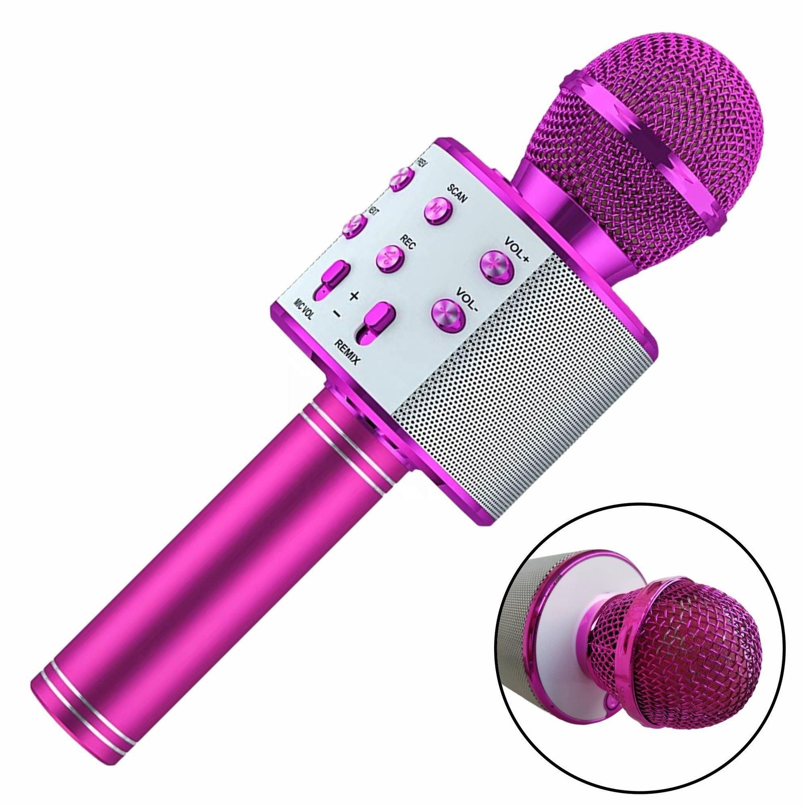 Wireless Bluetooth Karaoke Microphone, 5-in-1 Portable Handheld Mic Speaker for All Smartphones,Gifts for Girls Kids All Age
